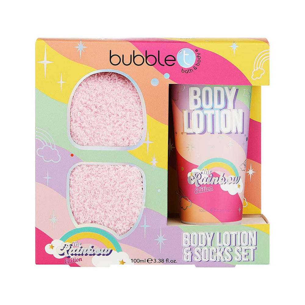 Bubble T Cosmetics Bubble T Cosmetics Rainbow Body Lotion & Socks Gift Set
